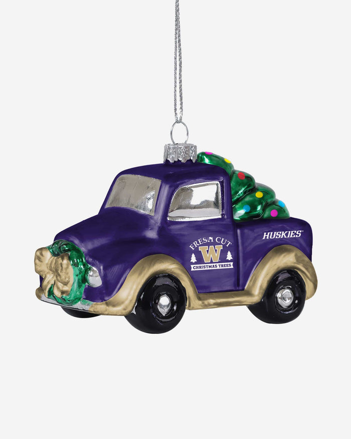 Washington Huskies Blown Glass Truck Ornament FOCO - FOCO.com