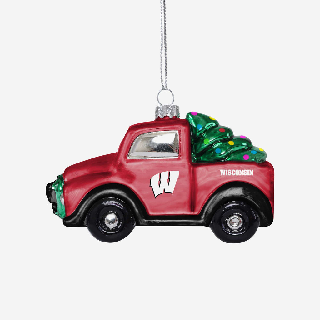 Wisconsin Badgers Blown Glass Truck Ornament FOCO - FOCO.com