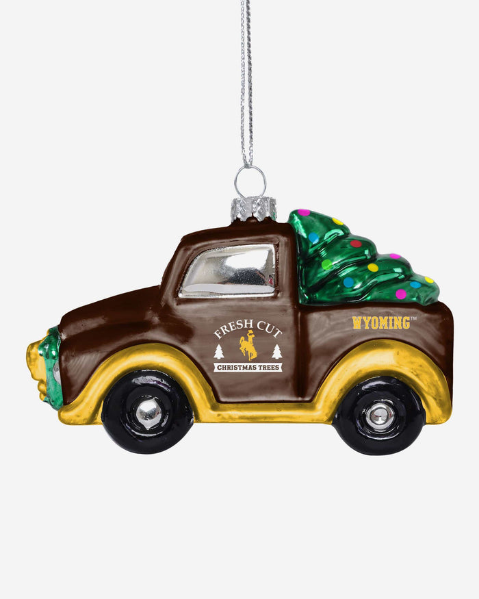 Wyoming Cowboys Blown Glass Truck Ornament FOCO - FOCO.com