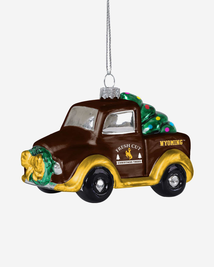 Wyoming Cowboys Blown Glass Truck Ornament FOCO - FOCO.com