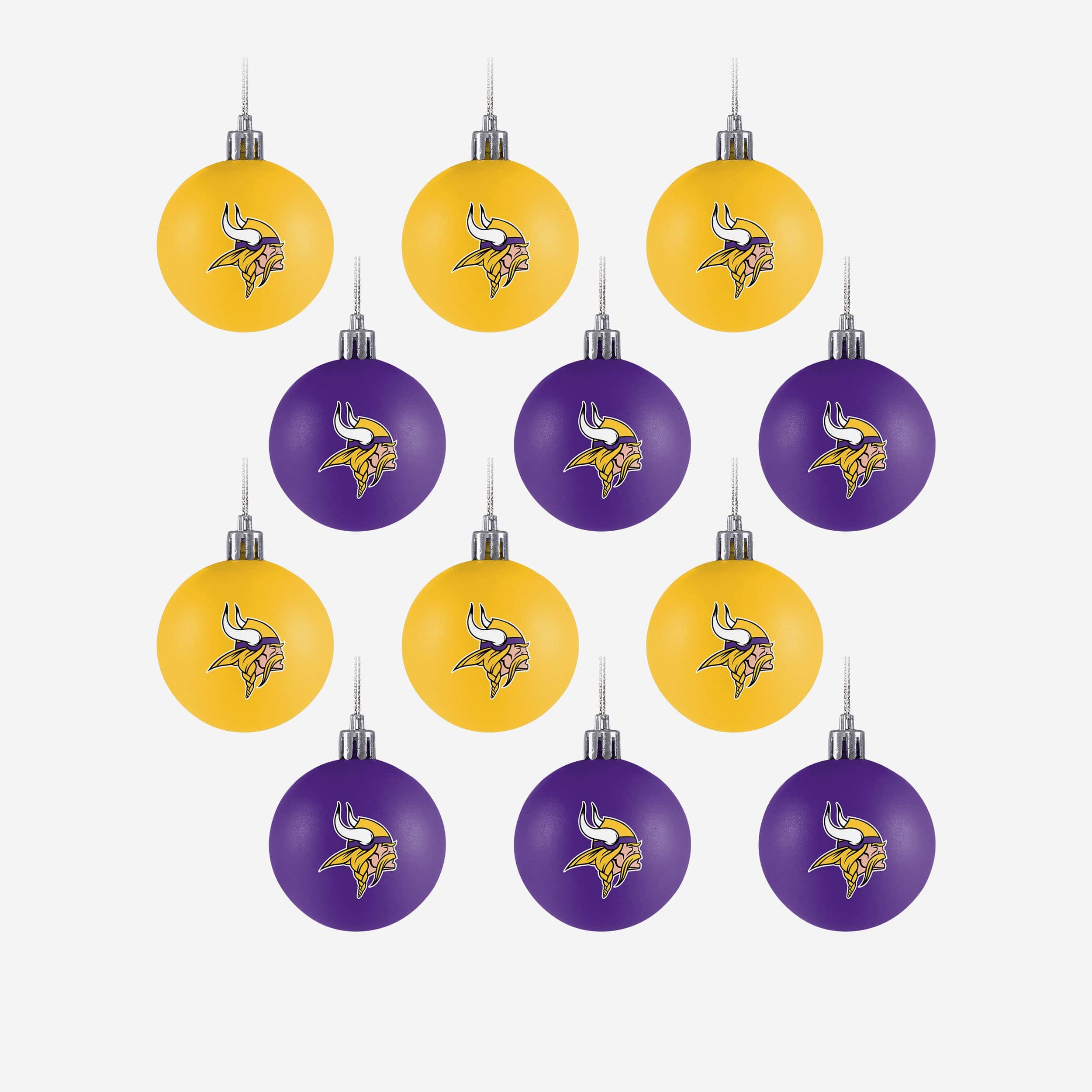 Minnesota Vikings 12 Pack Ball Ornament Set FOCO