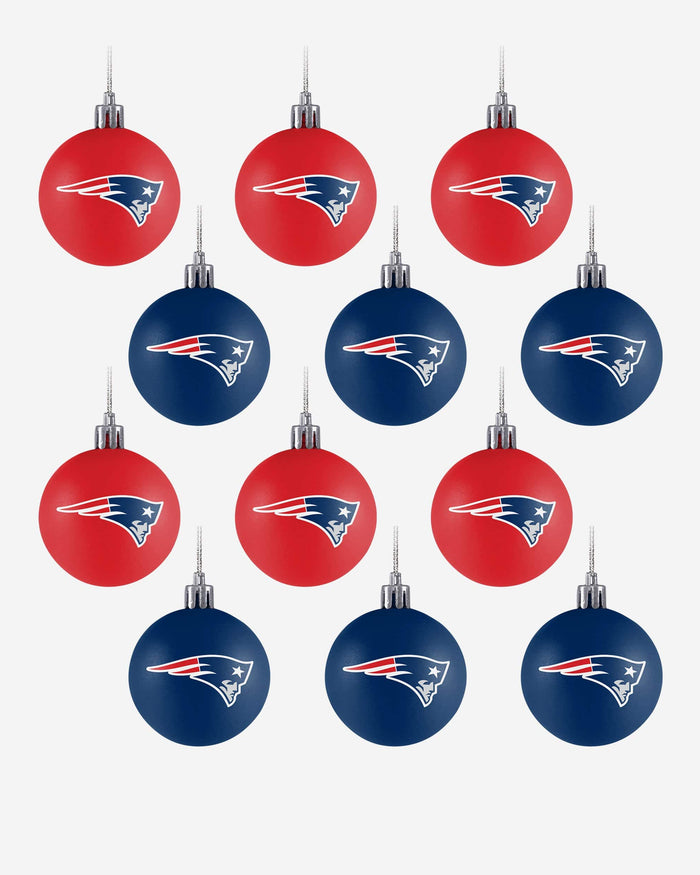 New England Patriots 12 Pack Ball Ornament Set FOCO - FOCO.com