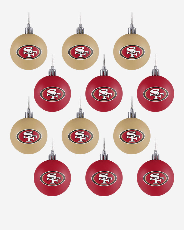 San Francisco 49ers 12 Pack Ball Ornament Set FOCO - FOCO.com