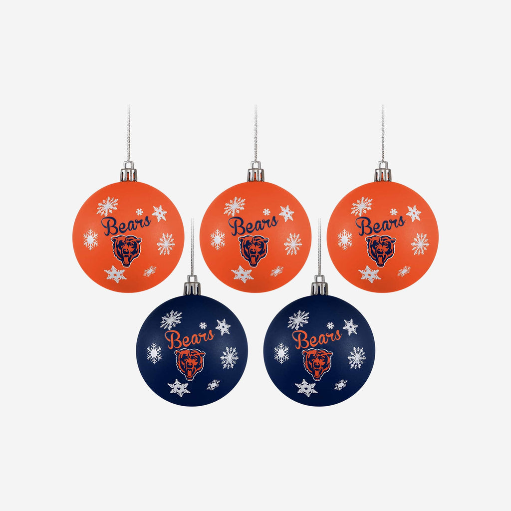 Chicago Bears 5 Pack Shatterproof Ball Ornament Set FOCO - FOCO.com