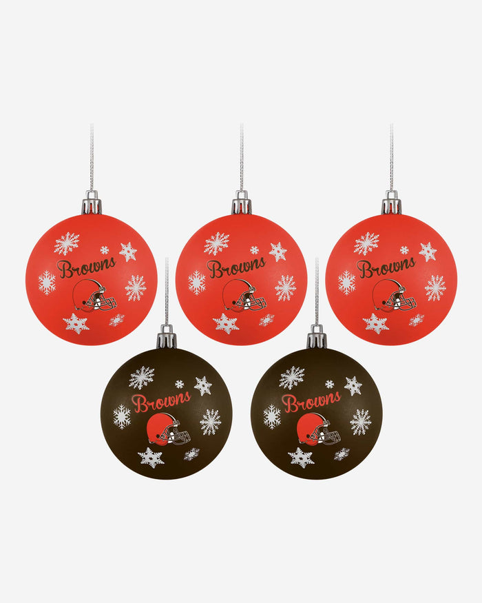 Cleveland Browns Original 5 Pack Shatterproof Ball Ornament Set FOCO - FOCO.com