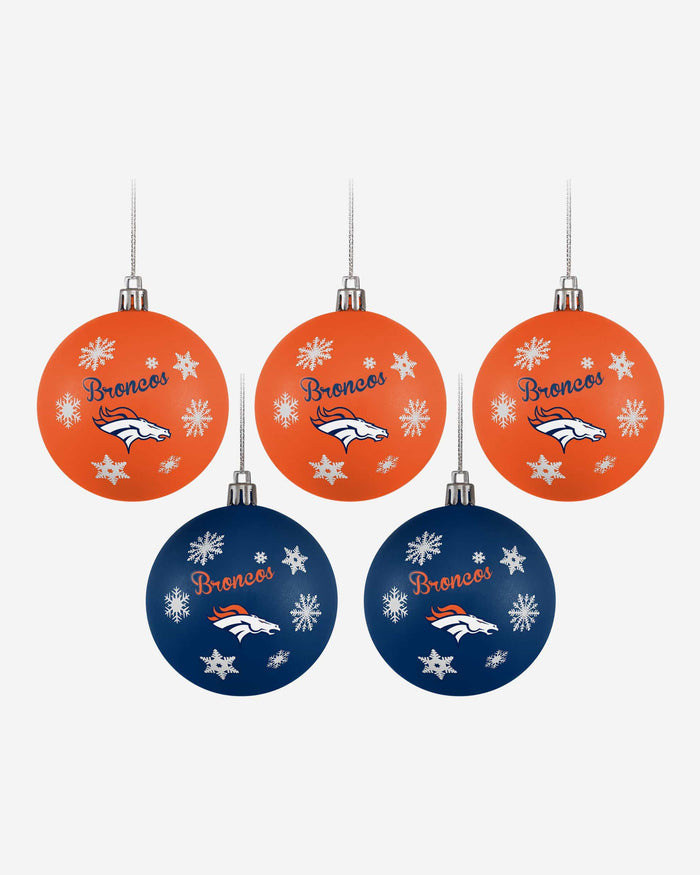 Denver Broncos 5 Pack Shatterproof Ball Ornament Set FOCO - FOCO.com
