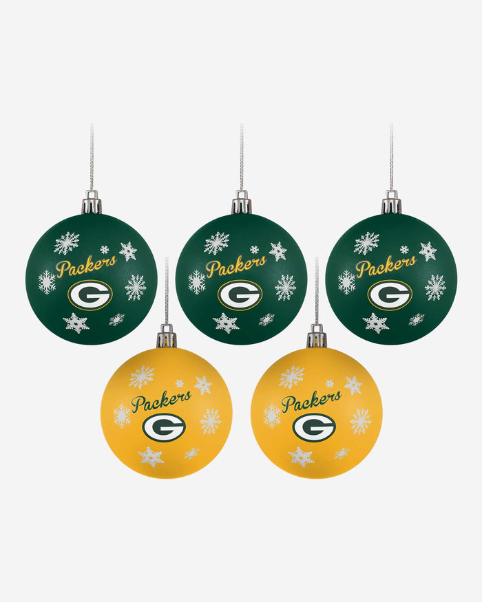 Green Bay Packers 5 Pack Shatterproof Ball Ornament Set FOCO - FOCO.com