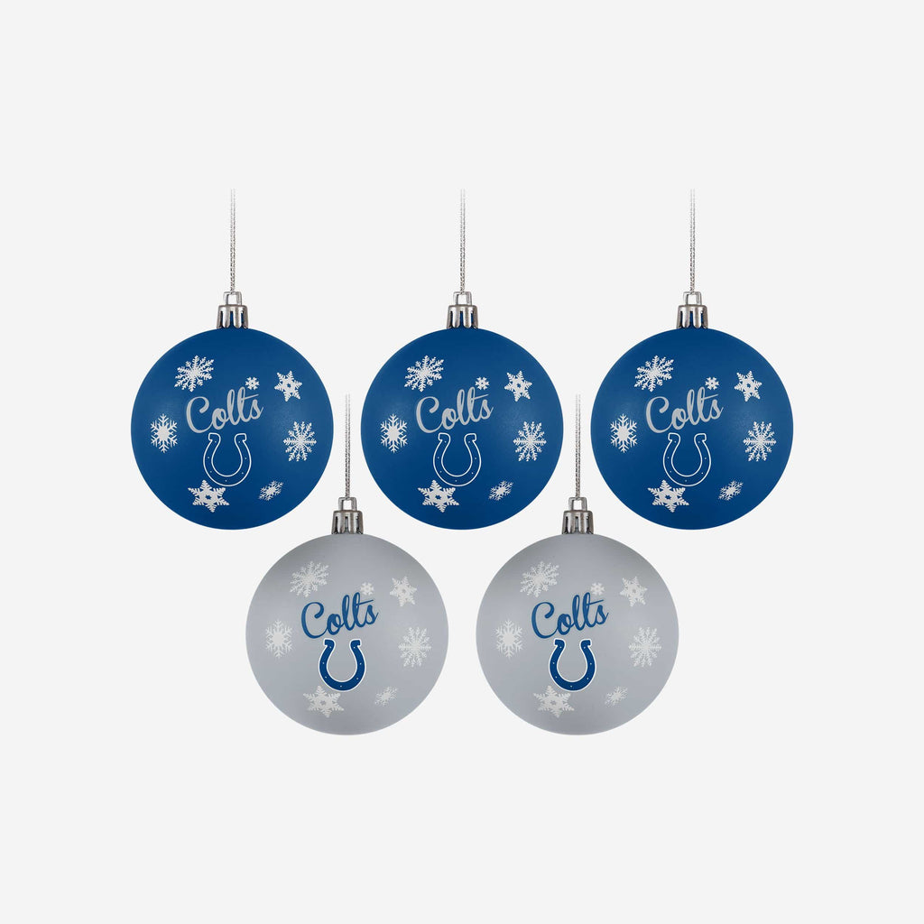 Indianapolis Colts 5 Pack Shatterproof Ball Ornament Set FOCO - FOCO.com