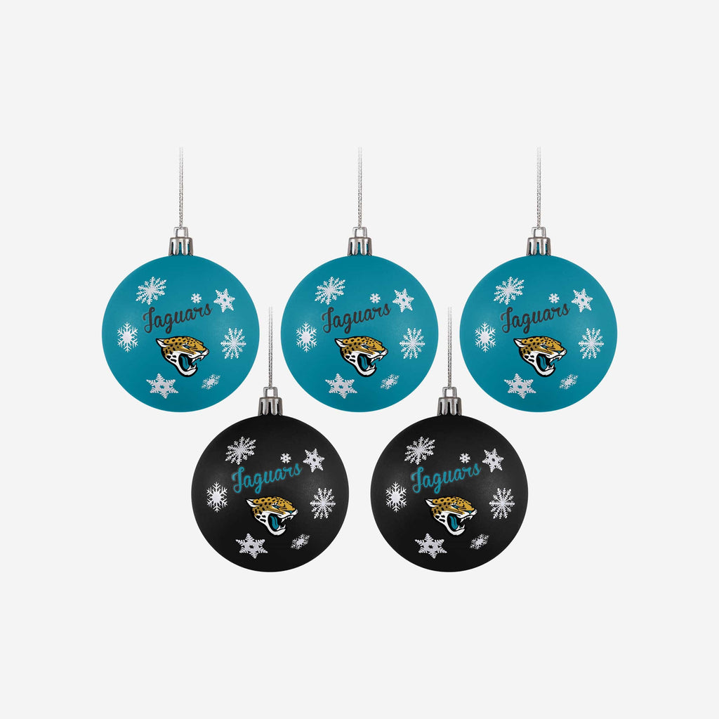 Jacksonville Jaguars 5 Pack Shatterproof Ball Ornament Set FOCO - FOCO.com
