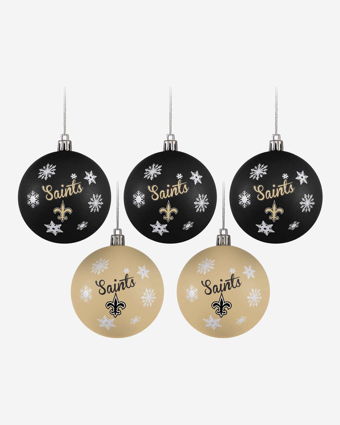 New Orleans Saints 5 Pack Shatterproof Ball Ornament Set FOCO - FOCO.com