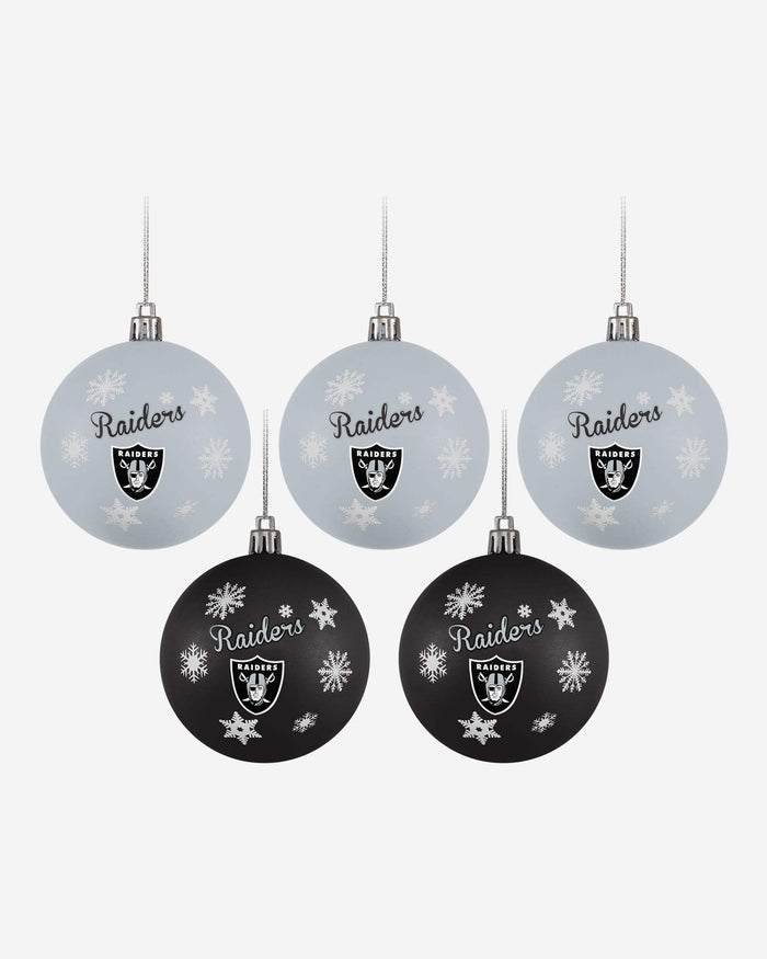 Las Vegas Raiders 5 Pack Shatterproof Ball Ornament Set FOCO - FOCO.com