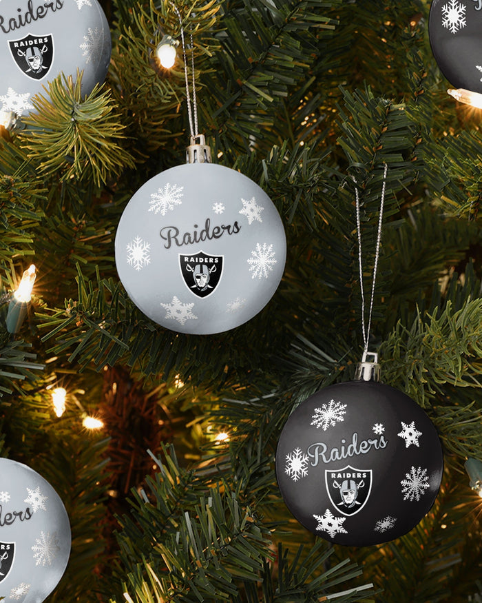 Las Vegas Raiders 5 Pack Shatterproof Ball Ornament Set