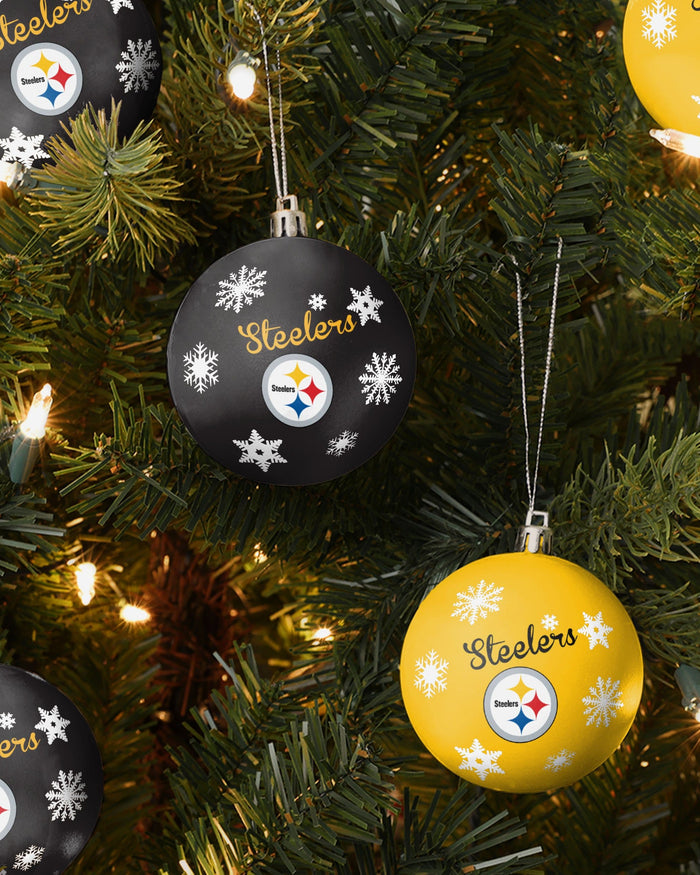 Pittsburgh Steelers 5 Pack Shatterproof Ball Ornament Set FOCO - FOCO.com