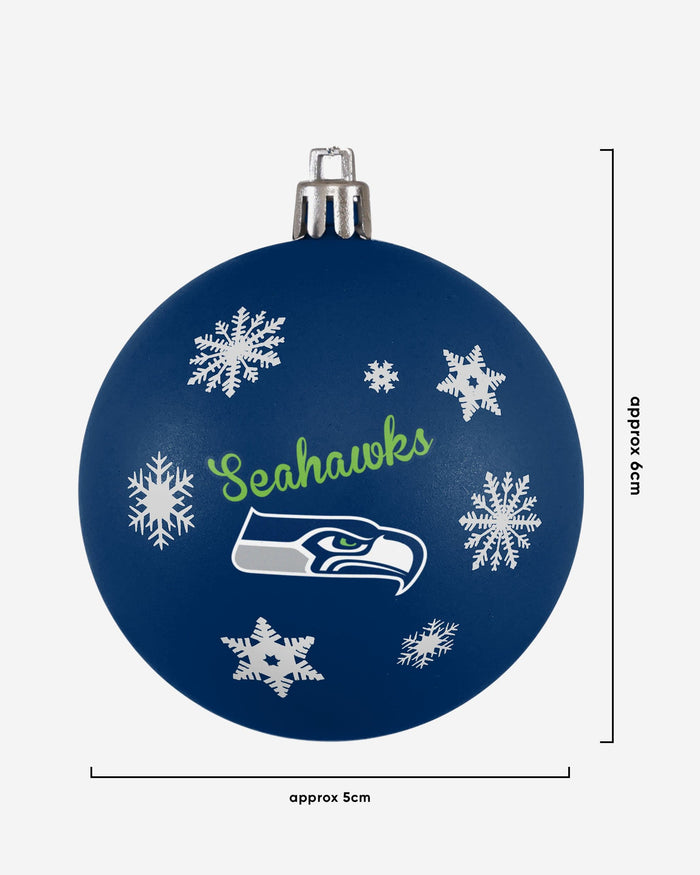 Seattle Seahawks 5 Pack Shatterproof Ball Ornament Set FOCO - FOCO.com