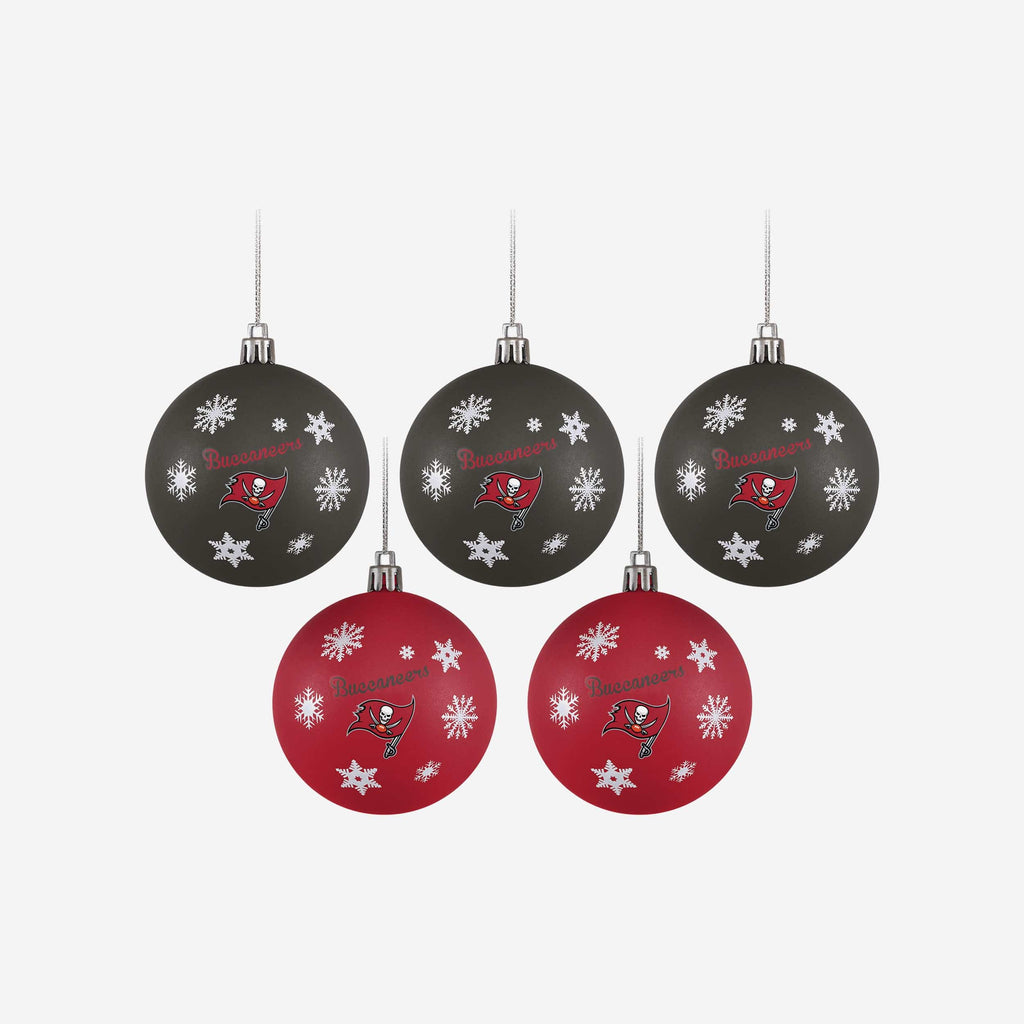 Tampa Bay Buccaneers 5 Pack Shatterproof Ball Ornament Set FOCO - FOCO.com