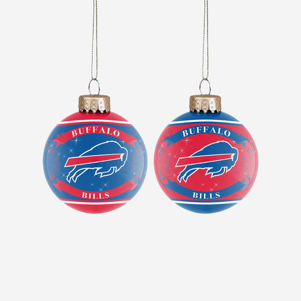 Buffalo Bills 2 Pack Ball Ornament Set FOCO - FOCO.com