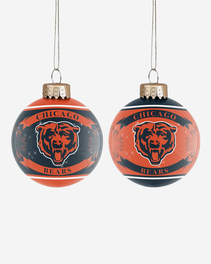 Chicago Bears 2 Pack Ball Ornament Set FOCO - FOCO.com