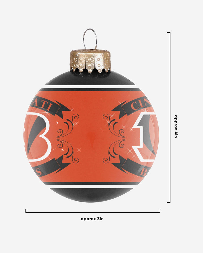 Cincinnati Bengals 2 Pack Glass Ball Ornament Set Foco - FOCO.com