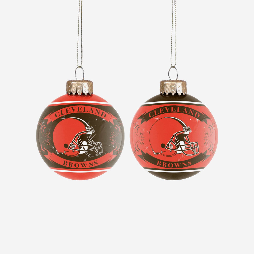 Cleveland Browns 2 Pack Ball Ornament Set FOCO - FOCO.com