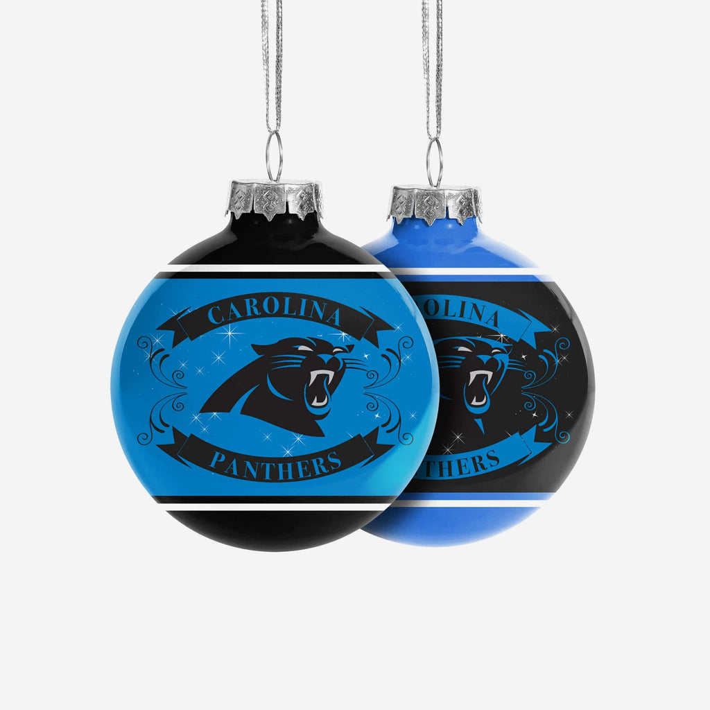 Carolina Panthers 2 Pack Ball Ornament Set FOCO - FOCO.com