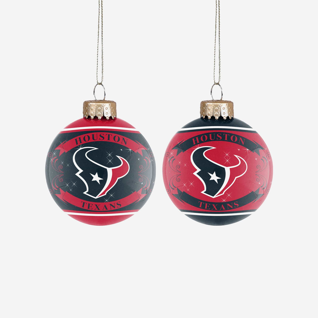 Houston Texans 2 Pack Ball Ornament Set FOCO - FOCO.com