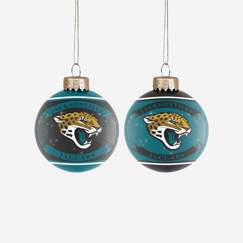 Jacksonville Jaguars 2 Pack Glass Ball Ornament Set Foco - FOCO.com
