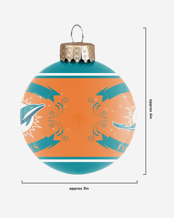Miami Dolphins 2 Pack Ball Ornament Set FOCO - FOCO.com