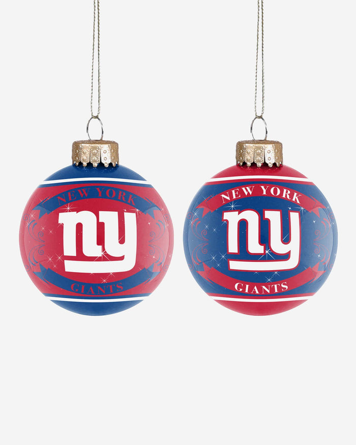 New York Giants 2 Pack Ball Ornament Set FOCO - FOCO.com