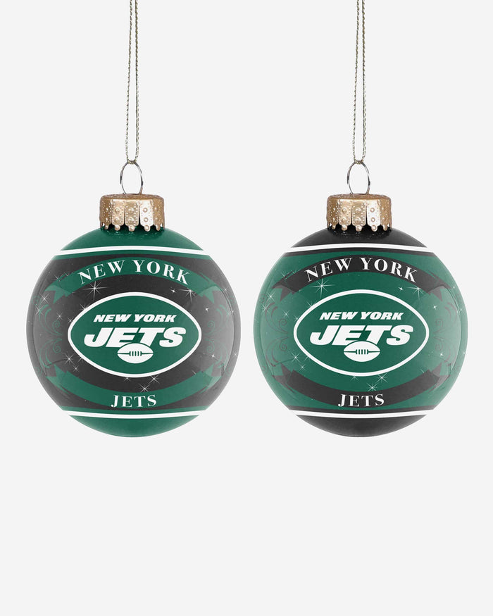 New York Jets 2 Pack Ball Ornament Set FOCO - FOCO.com