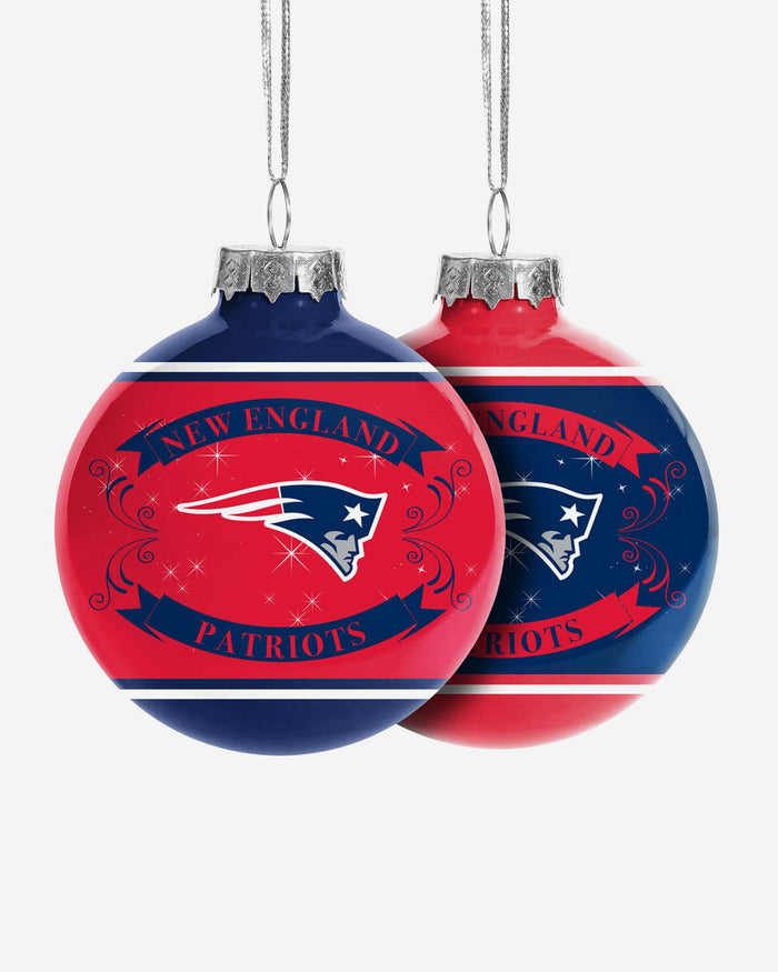 New England Patriots 2 Pack Ball Ornament Set FOCO - FOCO.com