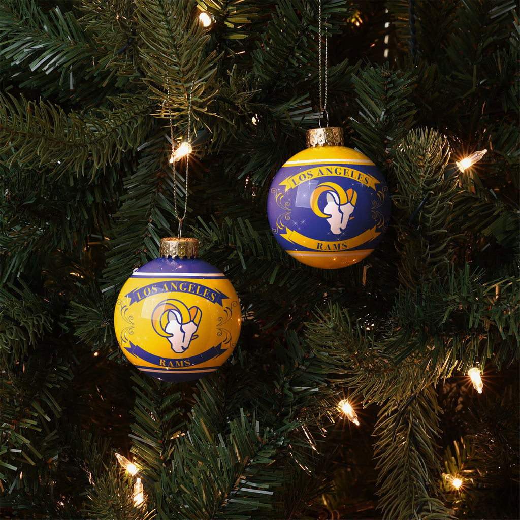 Los Angeles Rams 2 Pack Ball Ornament Set FOCO