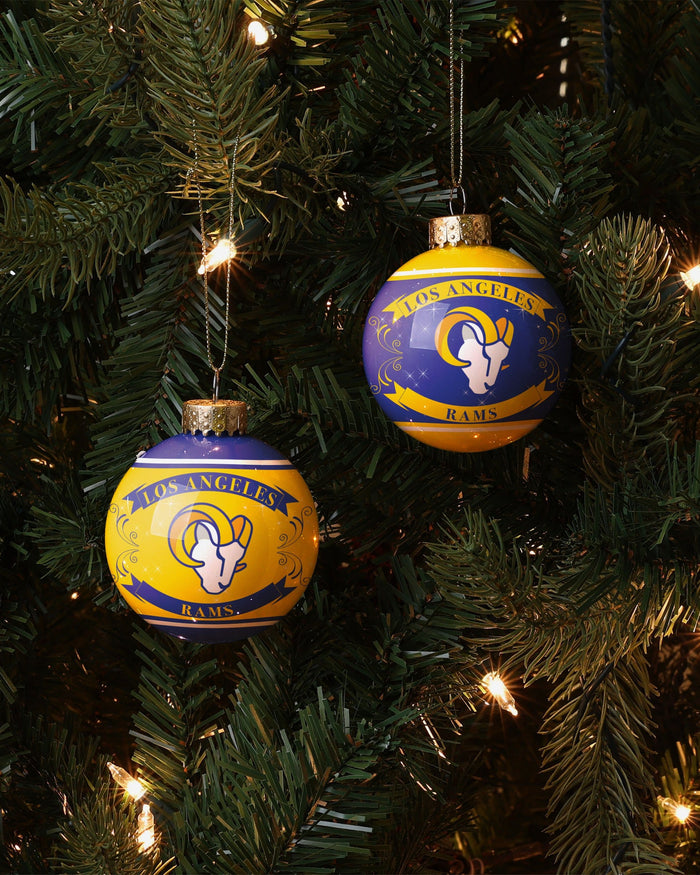 Los Angeles Rams 2 Pack Ball Ornament Set FOCO - FOCO.com