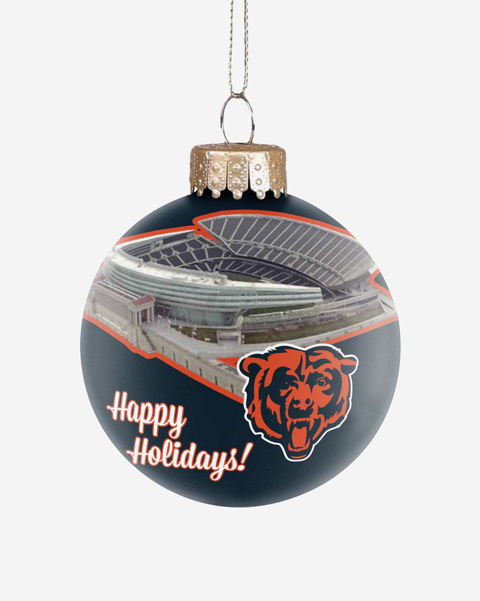 Chicago Bears Stadium Print Glass Ball Ornament FOCO - FOCO.com