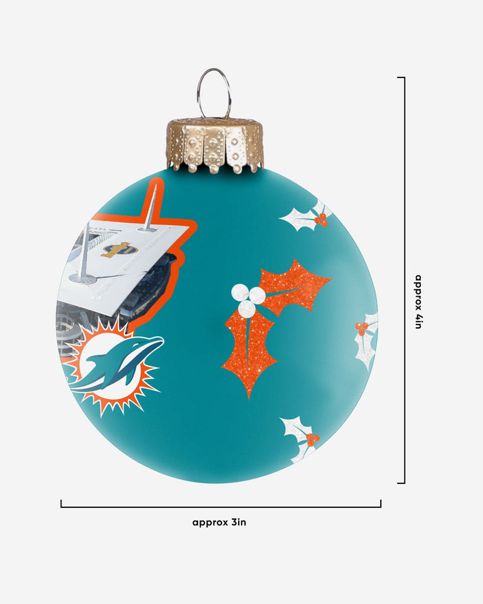 Miami Dolphins Stadium Print Glass Ball Ornament FOCO - FOCO.com