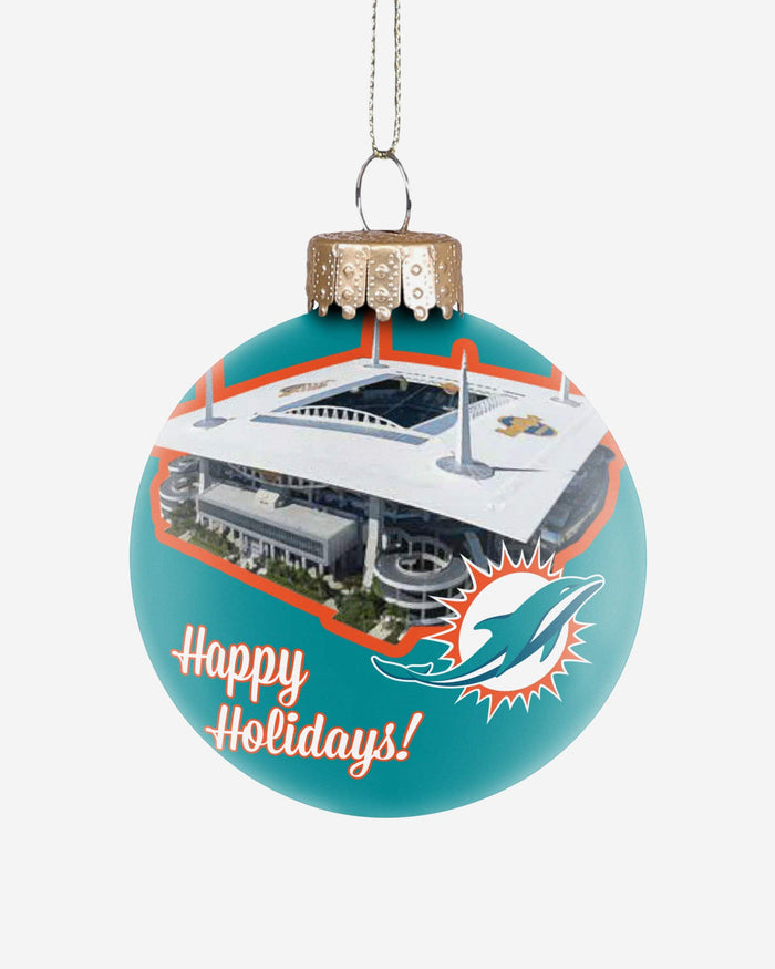 Miami Dolphins Stadium Print Glass Ball Ornament FOCO - FOCO.com