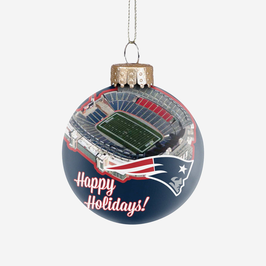 New England Patriots Stadium Print Glass Ball Ornament FOCO - FOCO.com