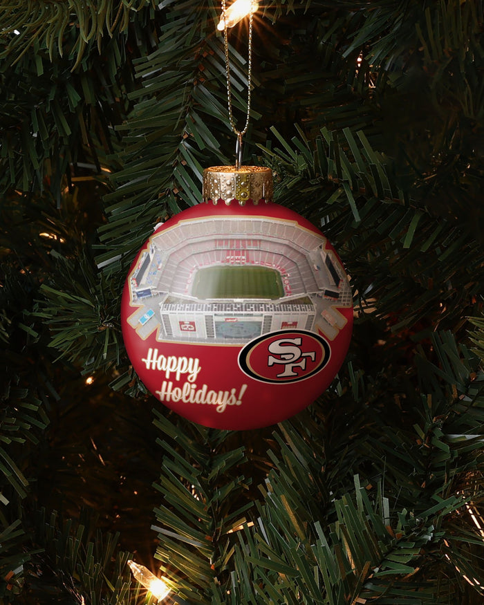 San Francisco 49ers Stadium Print Glass Ball Ornament FOCO - FOCO.com