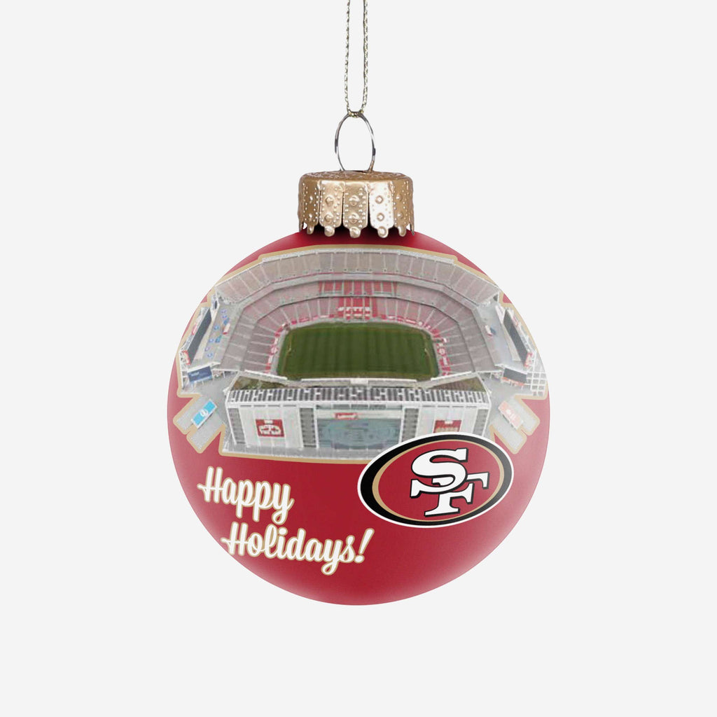 San Francisco 49ers Stadium Print Glass Ball Ornament FOCO - FOCO.com