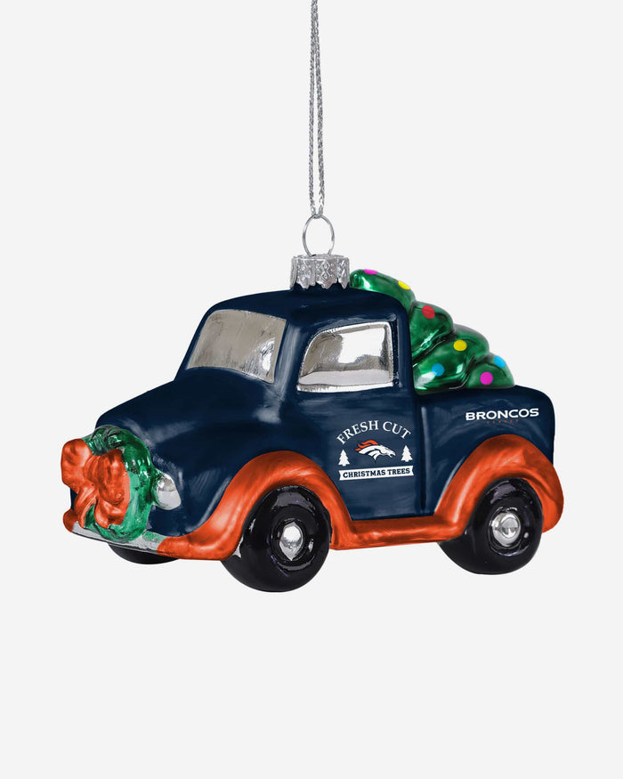 Denver Broncos Blown Glass Truck Ornament FOCO - FOCO.com