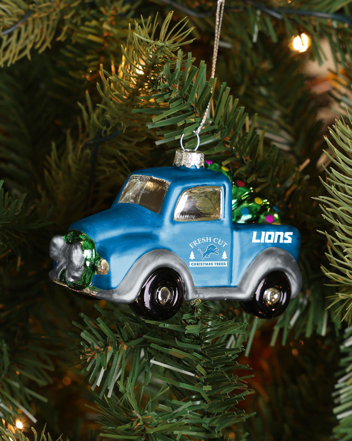 Detroit Lions Blown Glass Truck Ornament FOCO - FOCO.com