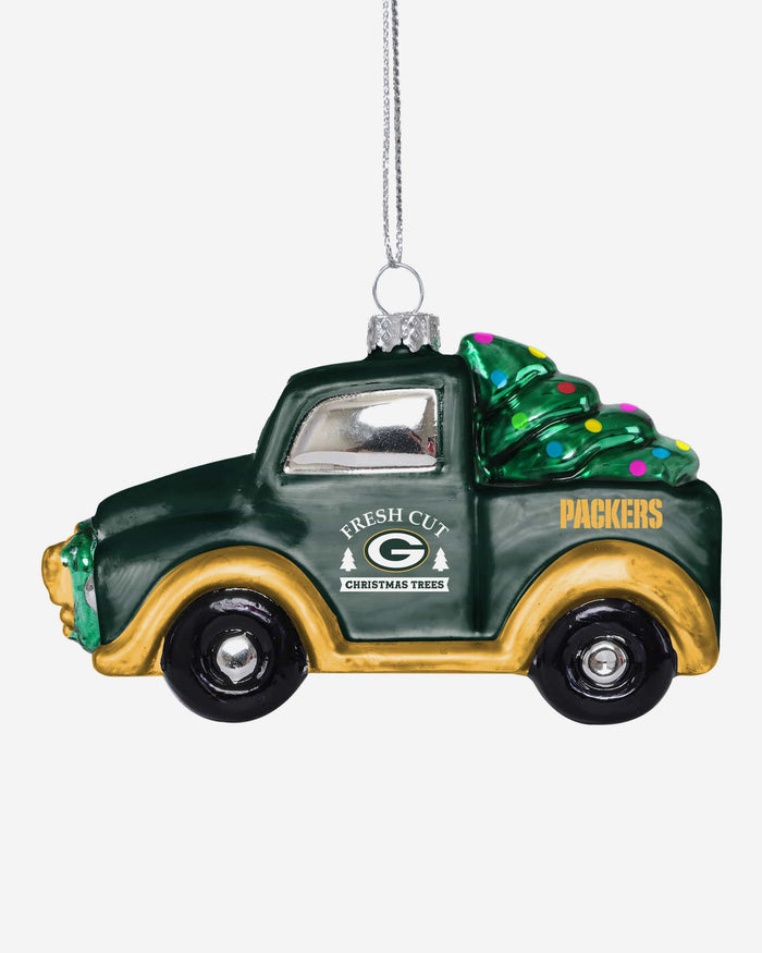 Green Bay Packers Blown Glass Truck Ornament FOCO - FOCO.com