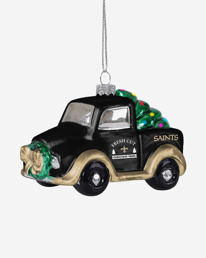 New Orleans Saints Blown Glass Truck Ornament FOCO - FOCO.com