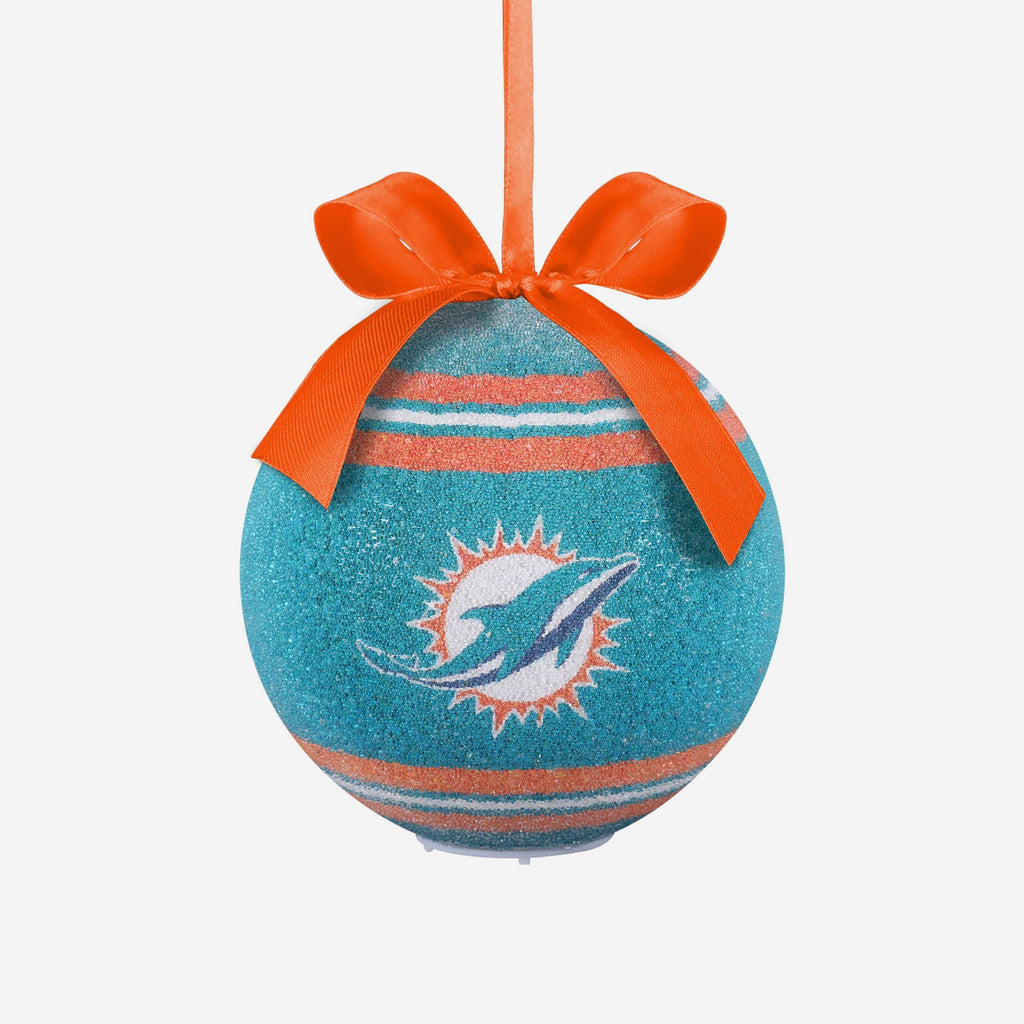 Miami Dolphins LED Shatterproof Ball Ornament FOCO - FOCO.com