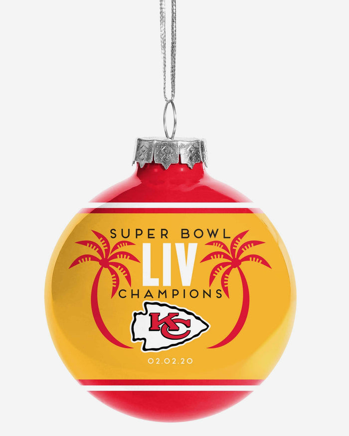 Kansas City Chiefs Super Bowl LIV Champions 2 Pack Glass Ball Ornament FOCO - FOCO.com
