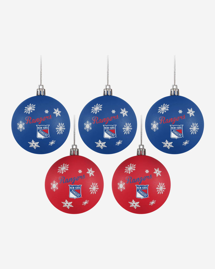 New York Rangers 5 Pack Shatterproof Ball Ornament Set FOCO - FOCO.com