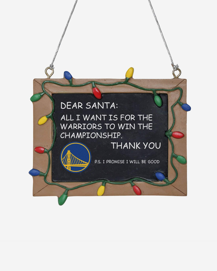 Golden State Warriors Resin Chalkboard Sign Ornament FOCO - FOCO.com