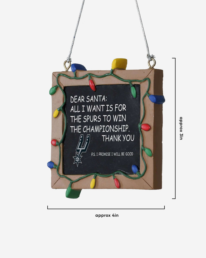 San Antonio Spurs Resin Chalkboard Sign Ornament FOCO - FOCO.com