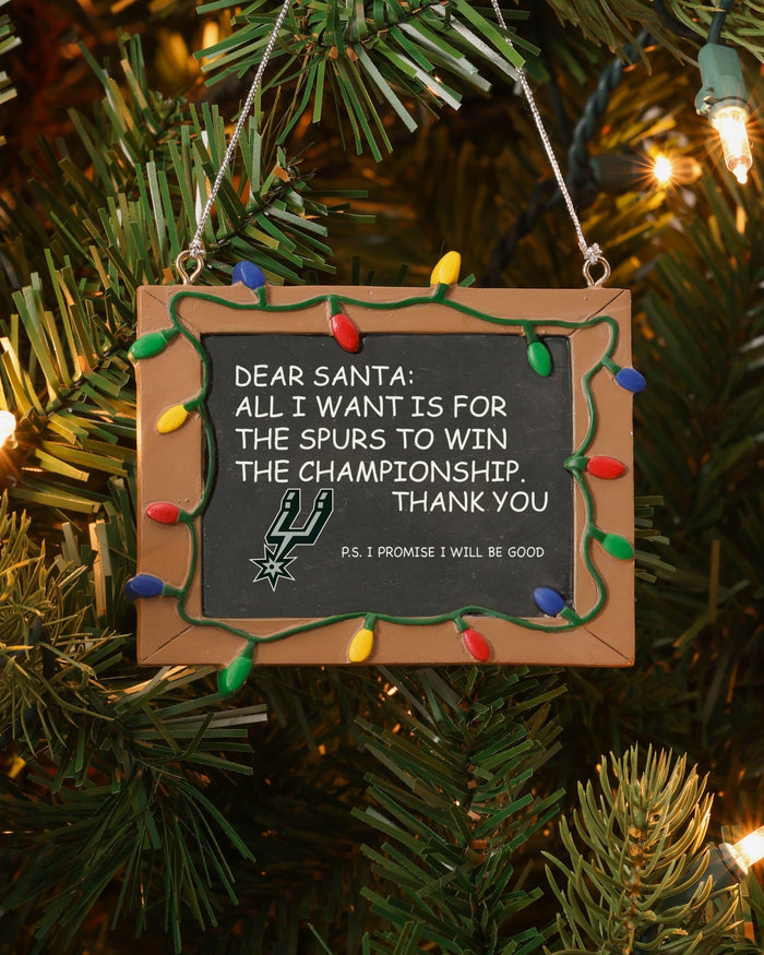 San Antonio Spurs Resin Chalkboard Sign Ornament FOCO - FOCO.com