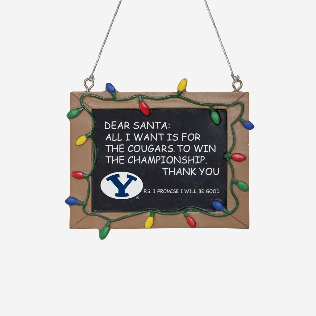 BYU Cougars Resin Chalkboard Sign Ornament FOCO - FOCO.com