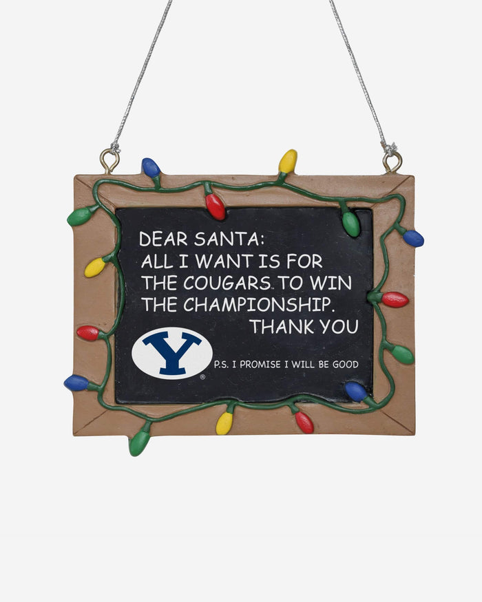 BYU Cougars Resin Chalkboard Sign Ornament FOCO - FOCO.com